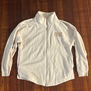 Victoria's Secret Sexy PINK Fleece Oversized Zip-Up Zipper Jacket Size Medium